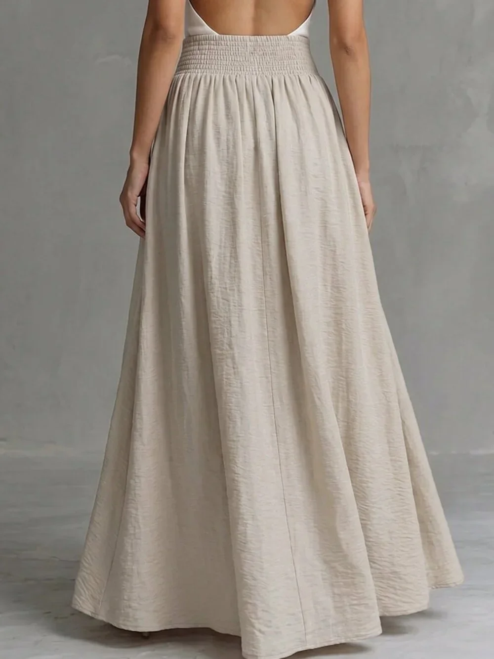 Beige Casual Women's Elegant Loose Skirt
